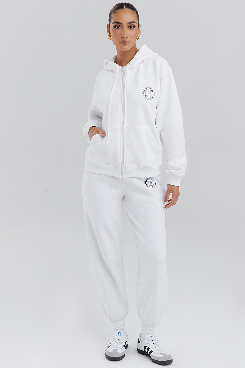 Coast White Fleece Back Jogging Trousers - luluinthesky