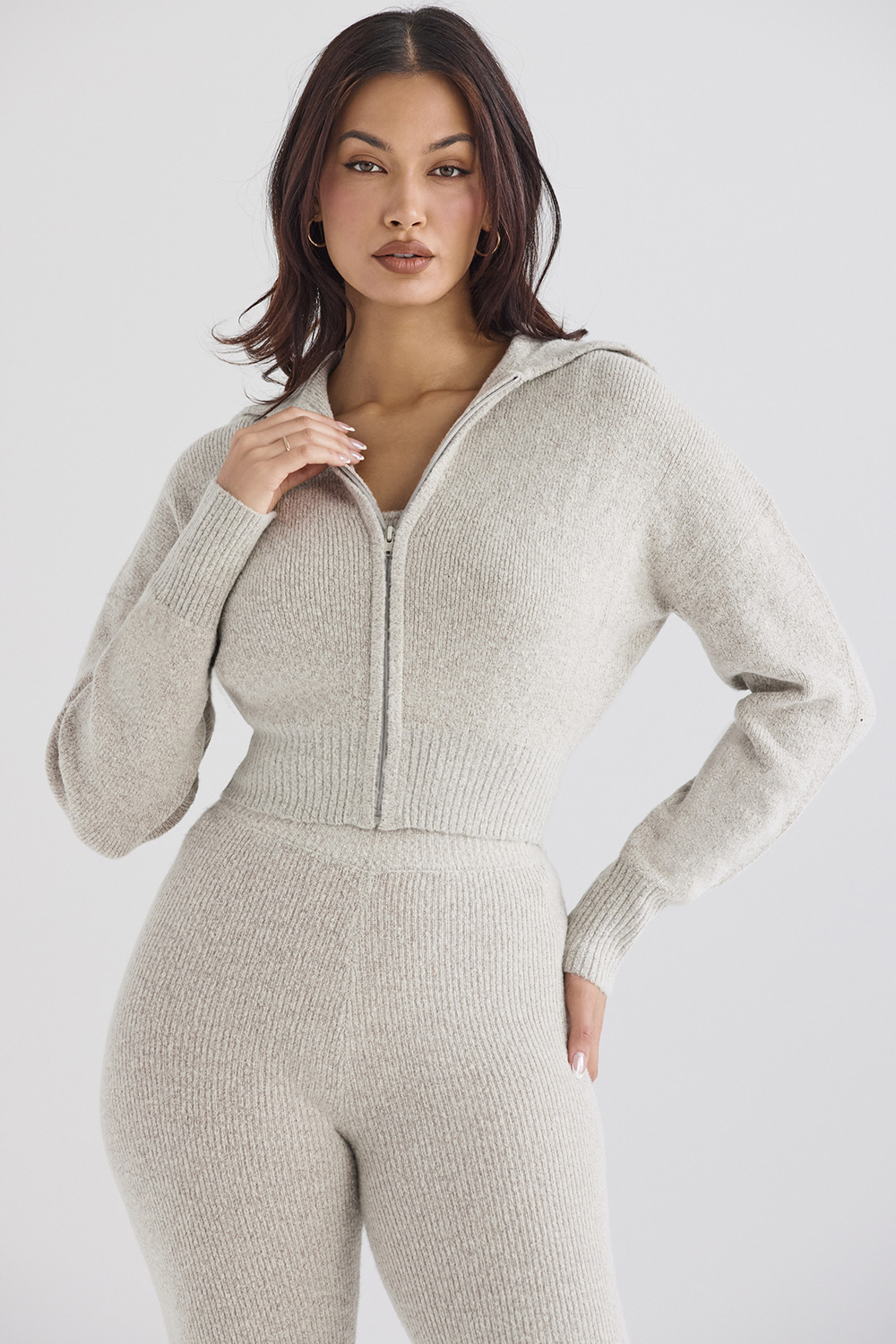 Blaise Opal Marl Knit Cropped Cardigan - SALE - luluinthesky