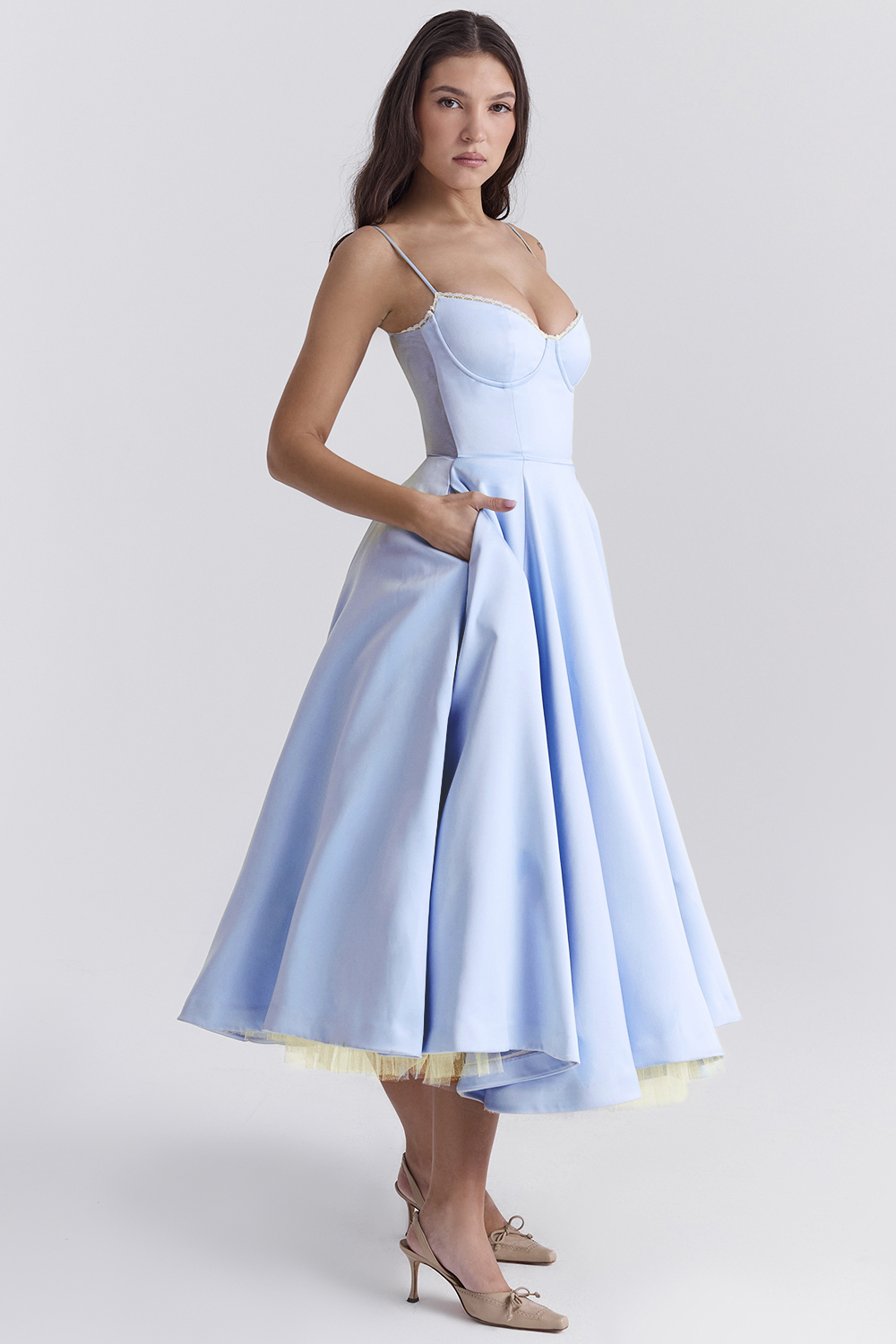 Mademoiselle Cinderella Blue Tulle Midi Dress - luluinthesky