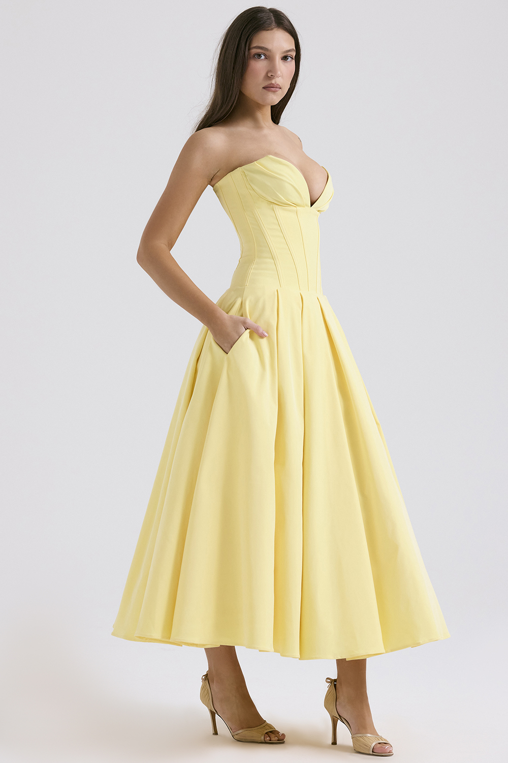 Lady Sunshine Strapless Tulle Midi Dress - luluinthesky