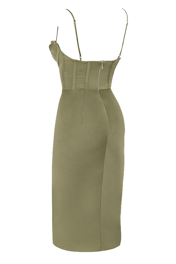 Myrna Olive Corset Slip Dress - luluinthesky