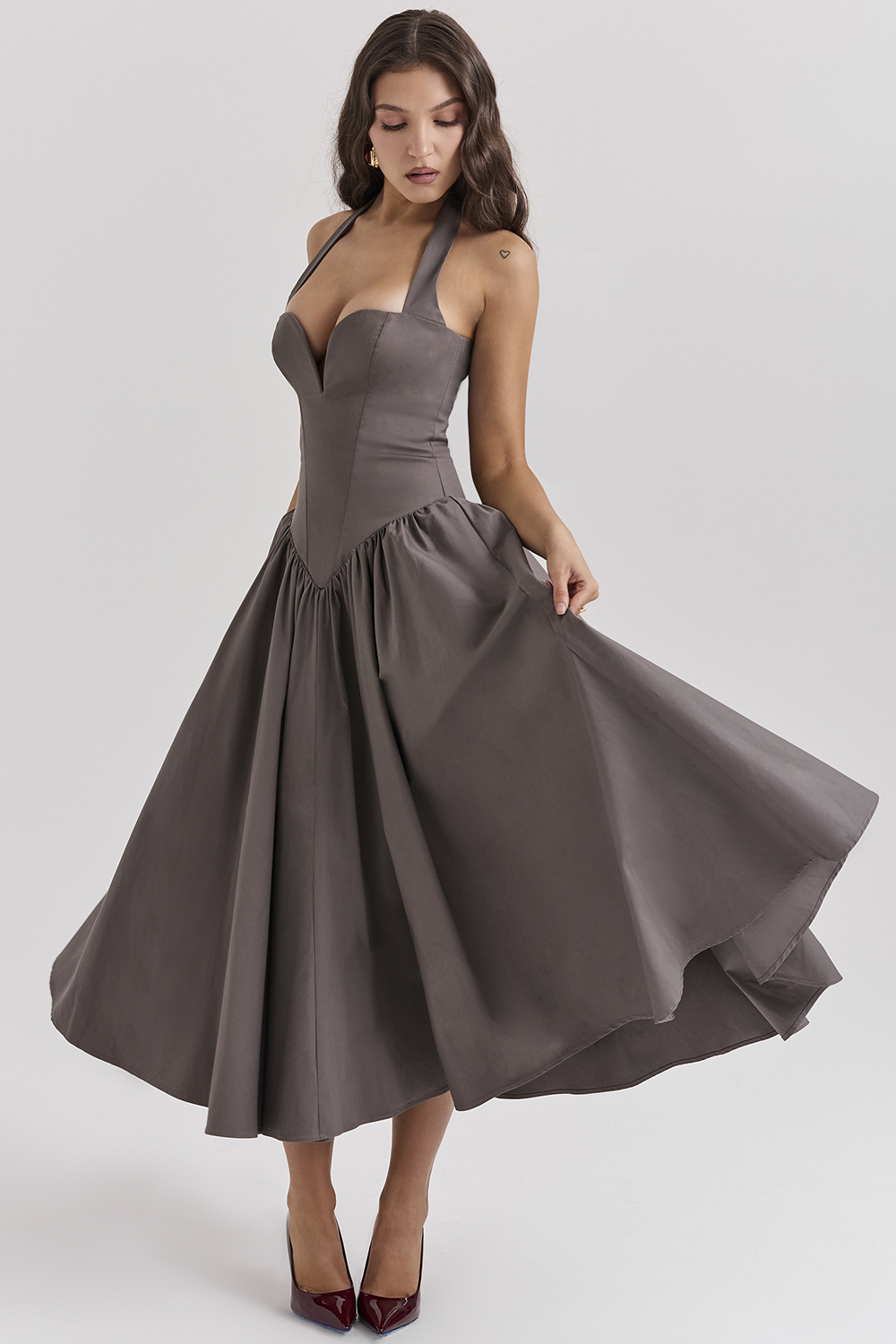 Coquette Smoke Halter Midi Dress - luluinthesky