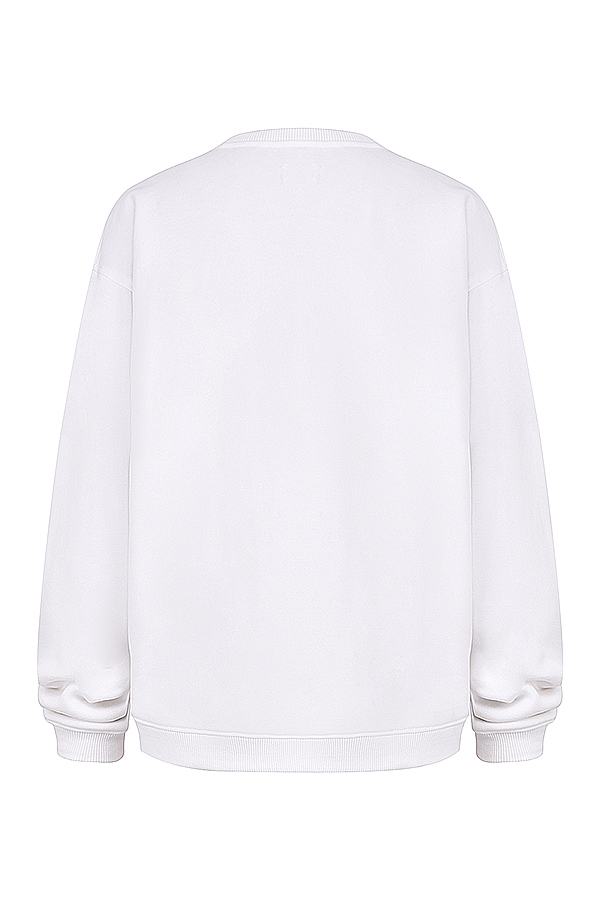Haze White Crew Neck Sweatshirt - luluinthesky