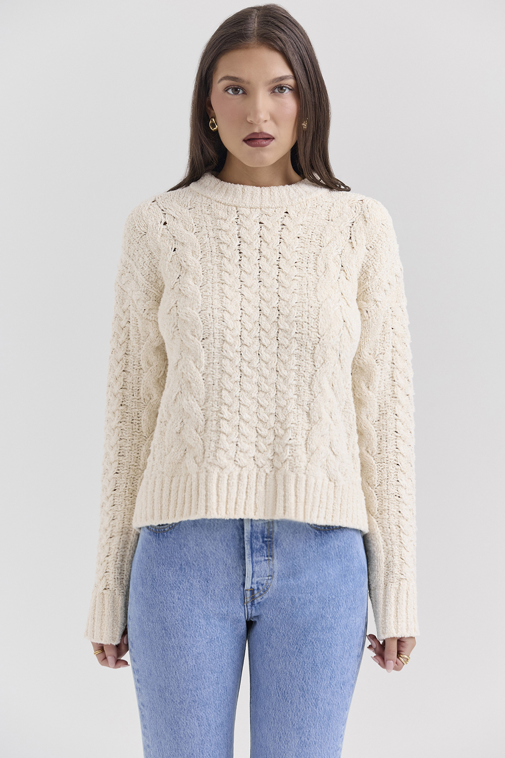 Jasper Cream Chunky Cable Knit Sweater - SALE - luluinthesky