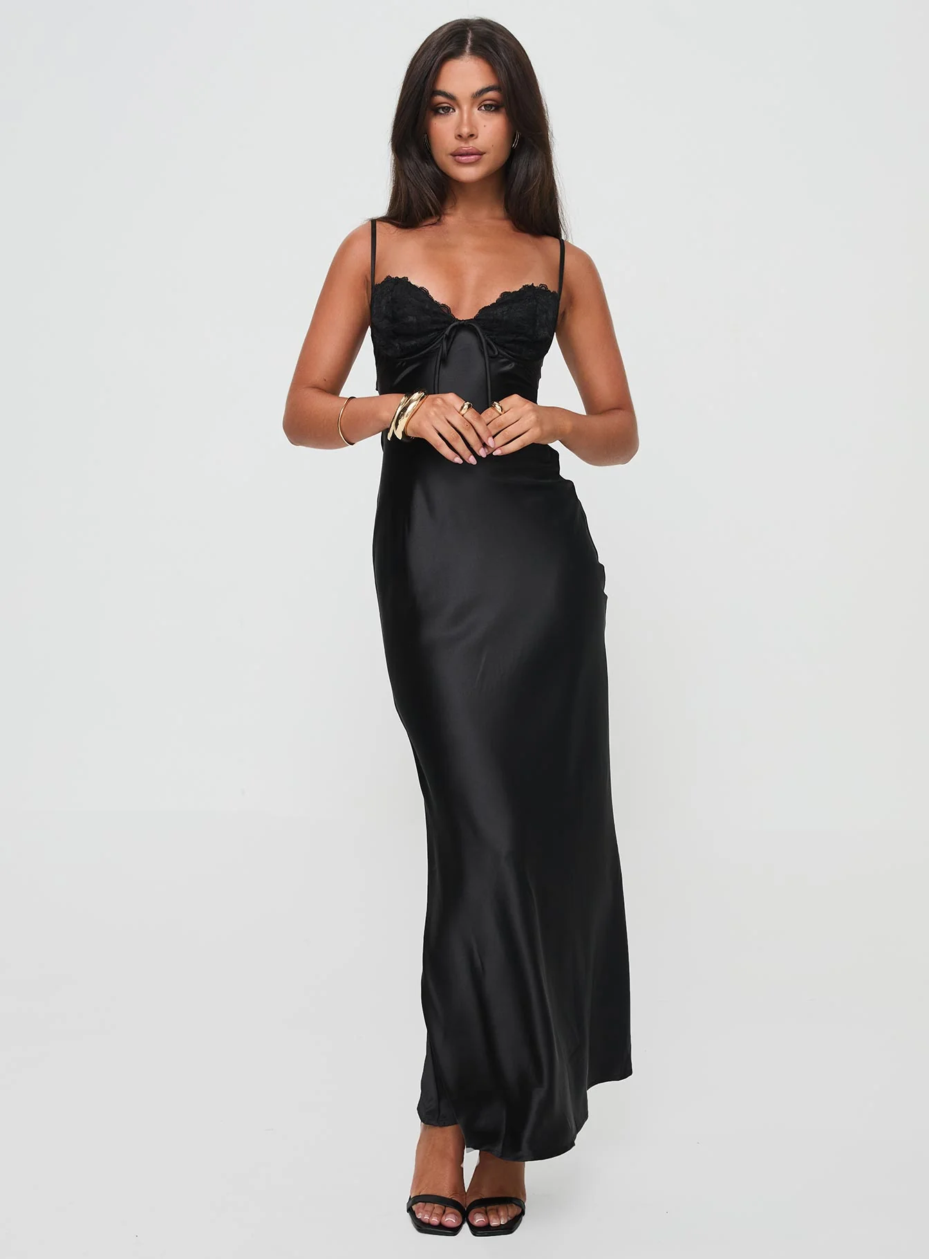 Fadyen Bias Cut Maxi Dress Black - luluinthesky