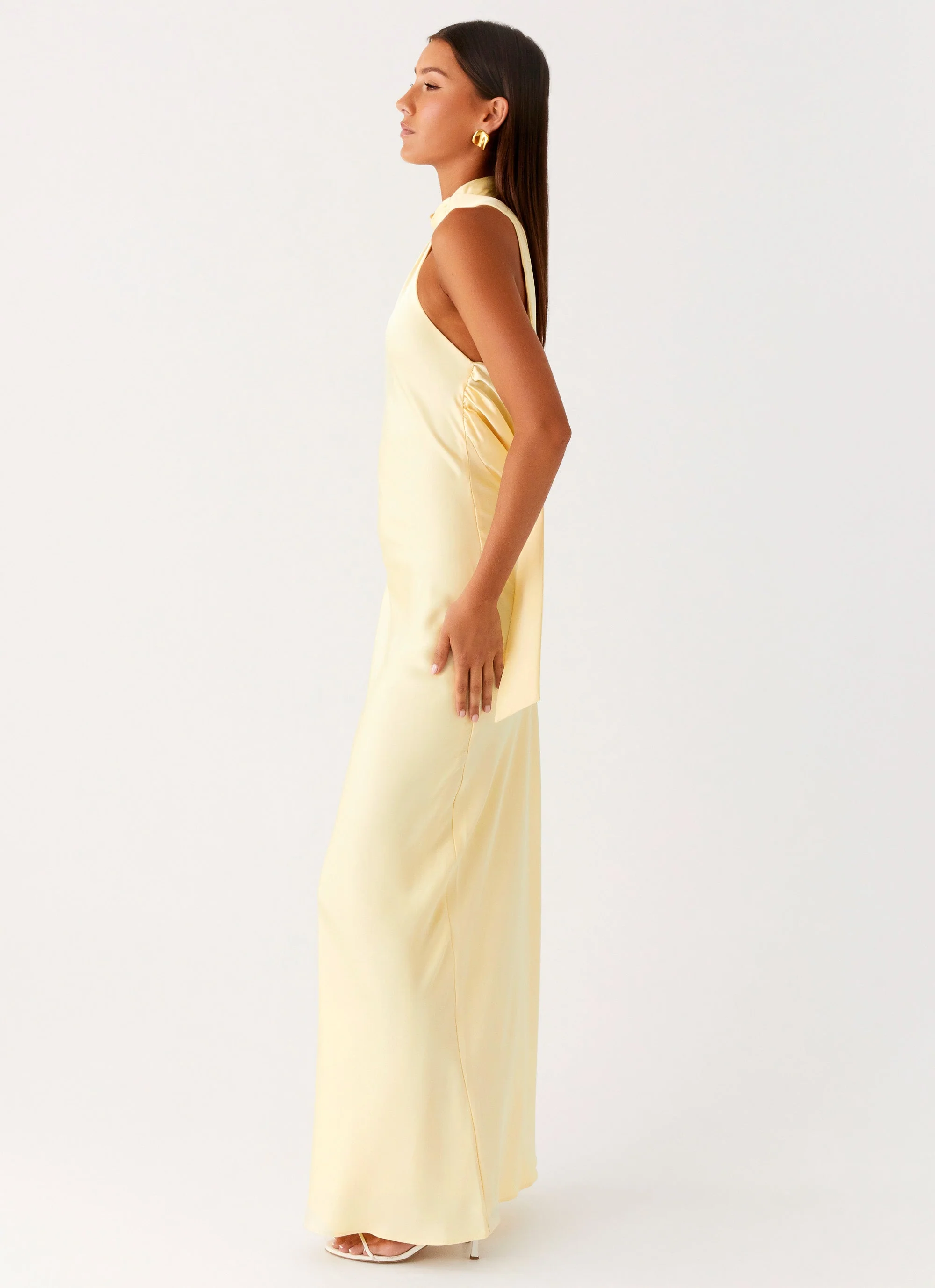 Keena Scarf Maxi Dress - Lemon - luluinthesky