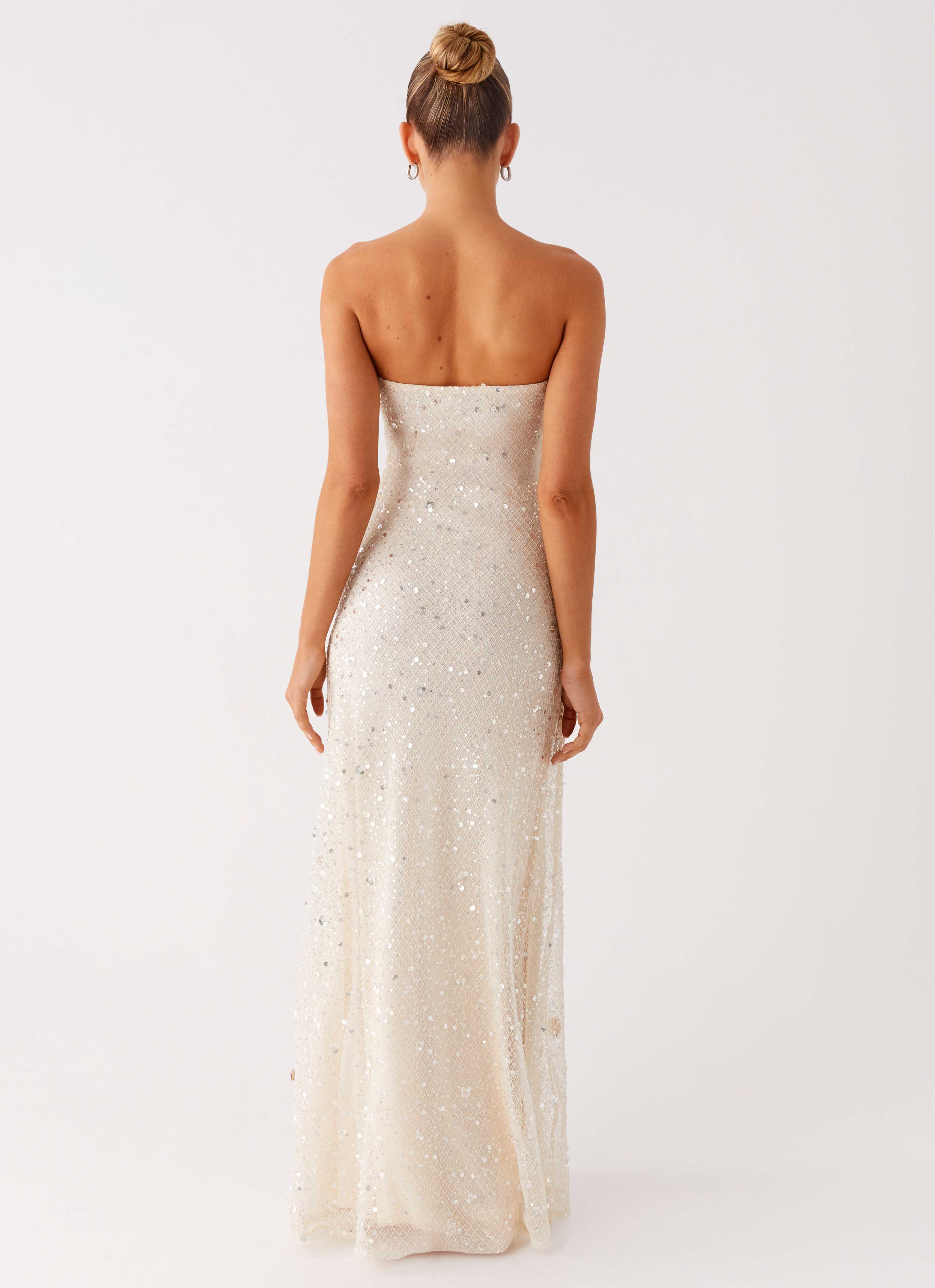 Orelli Shell Sequin Knit Maxi Dress - Ivory - luluinthesky