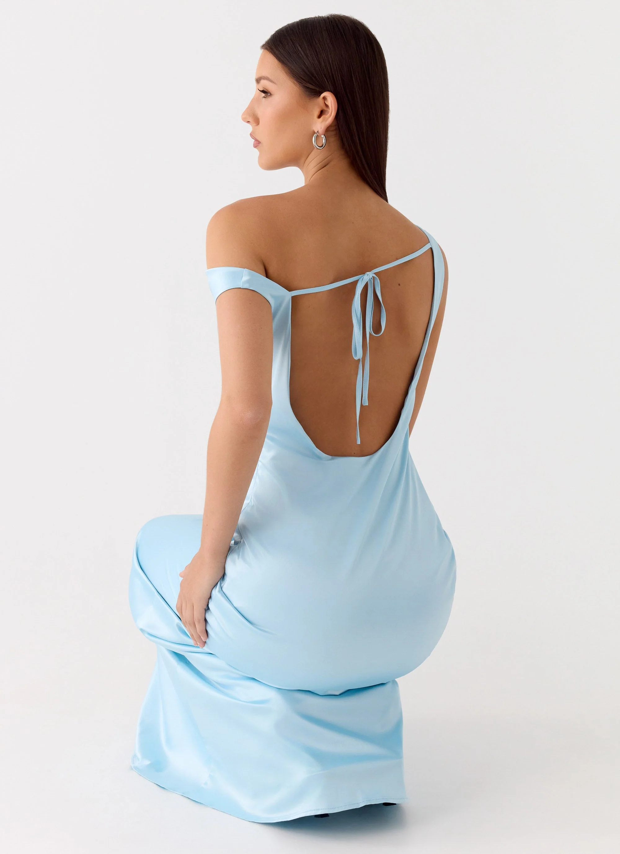 Palm Royal Maxi Dress - Ice Blue - luluinthesky
