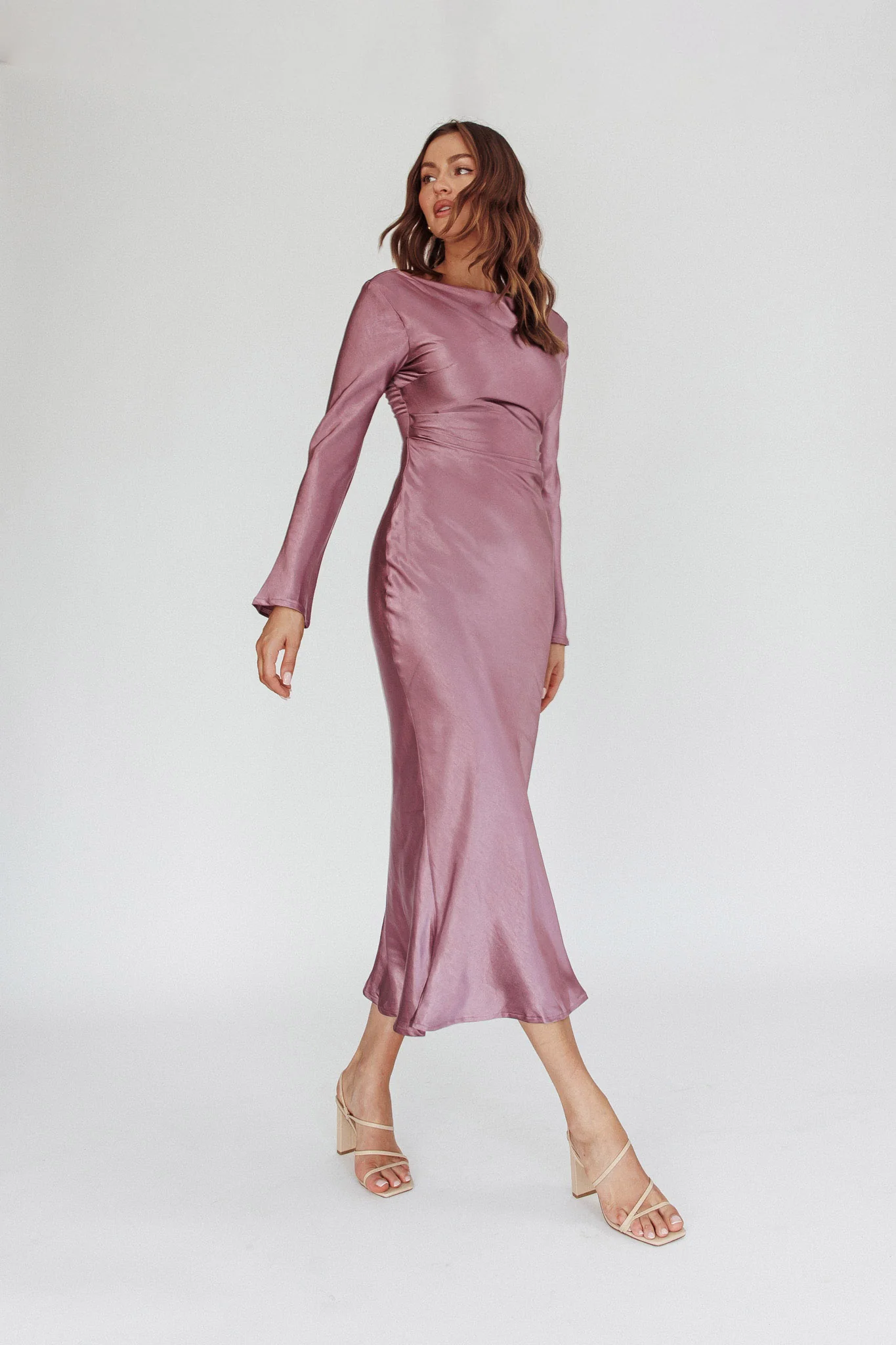 Loveland Cowl Back Midi Dress Grape - luluinthesky