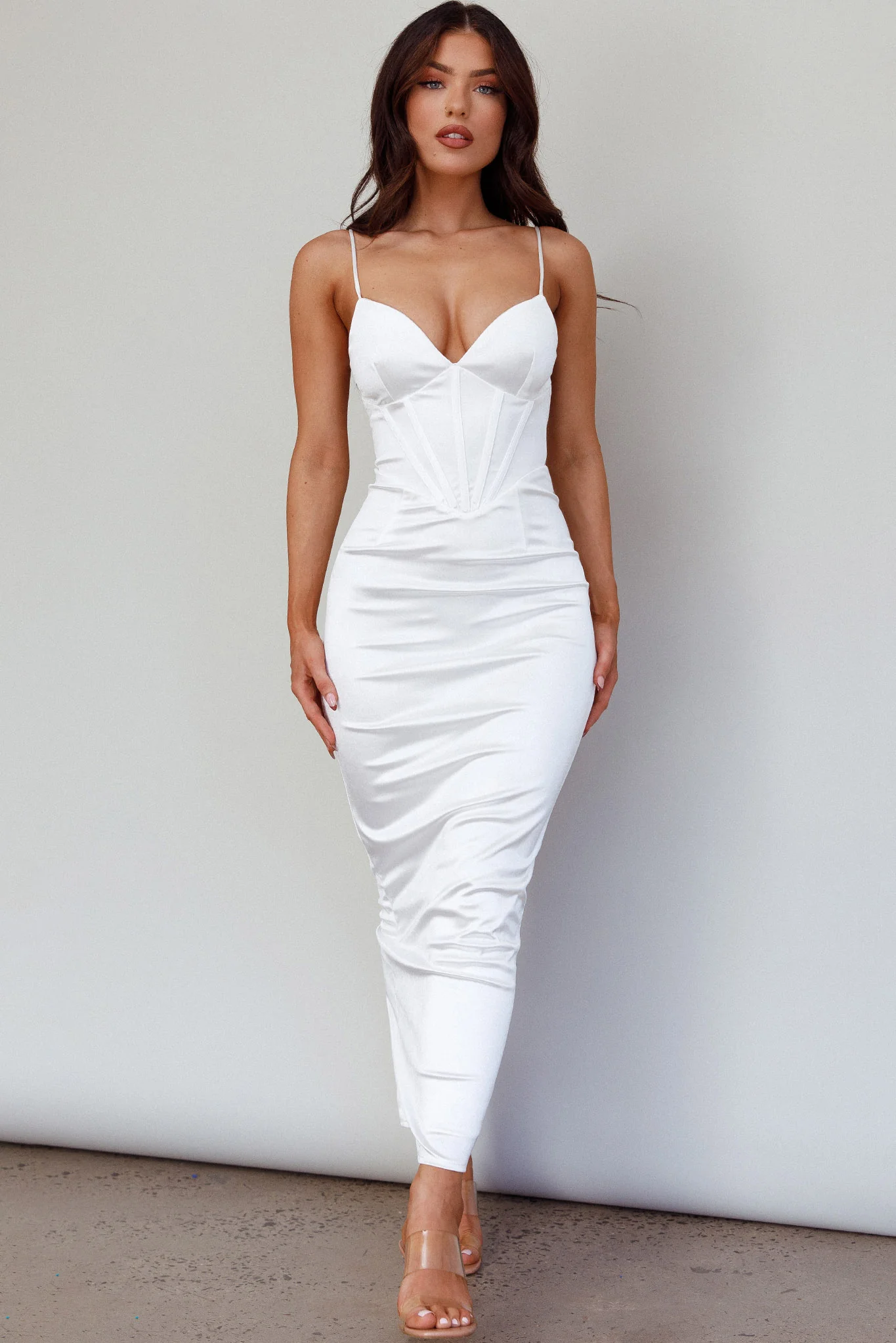 Seraya Lace-Up Back Dress White - luluinthesky