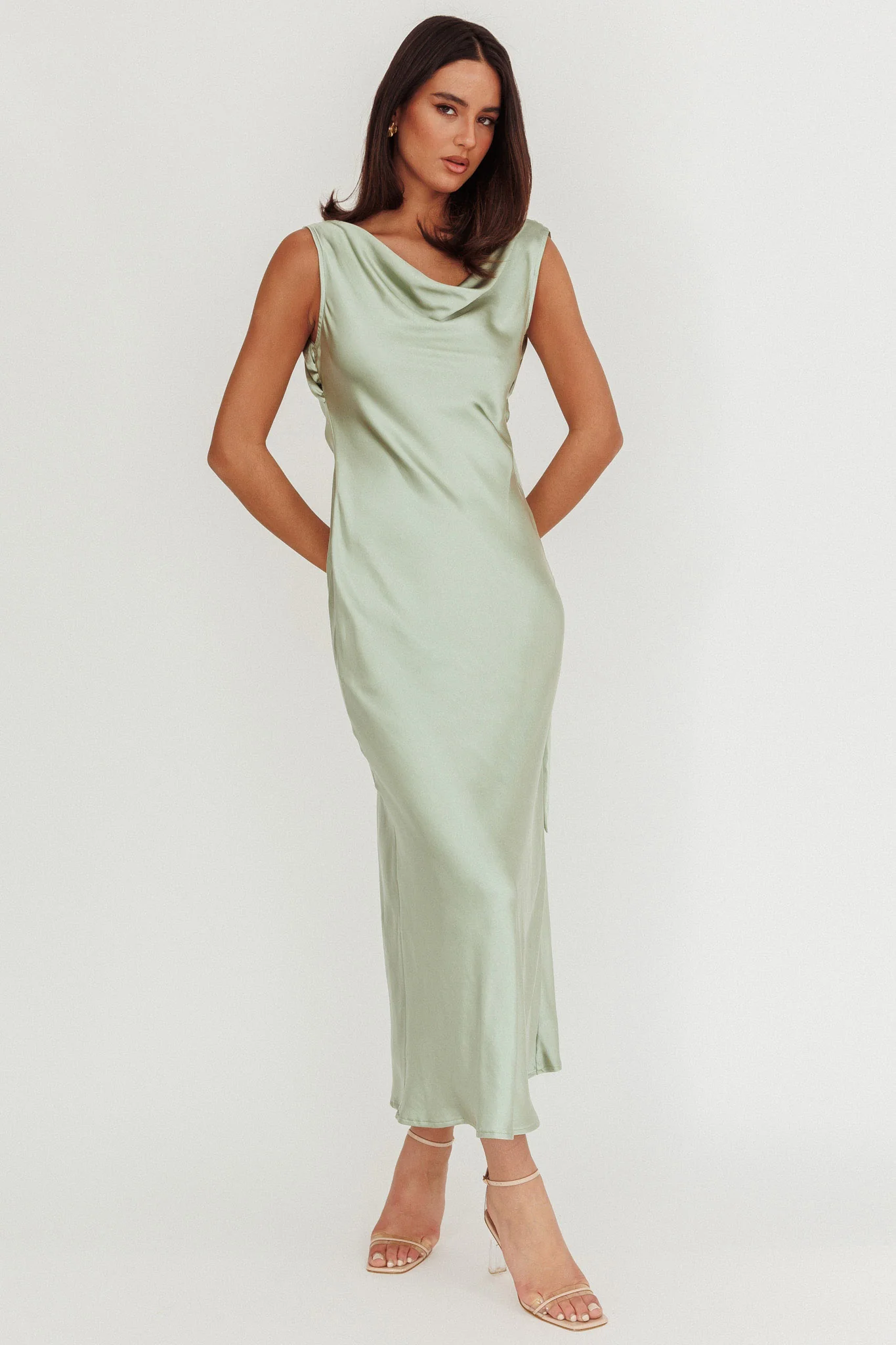 Take Care Backless Sash Maxi Dress Pistachio - luluinthesky