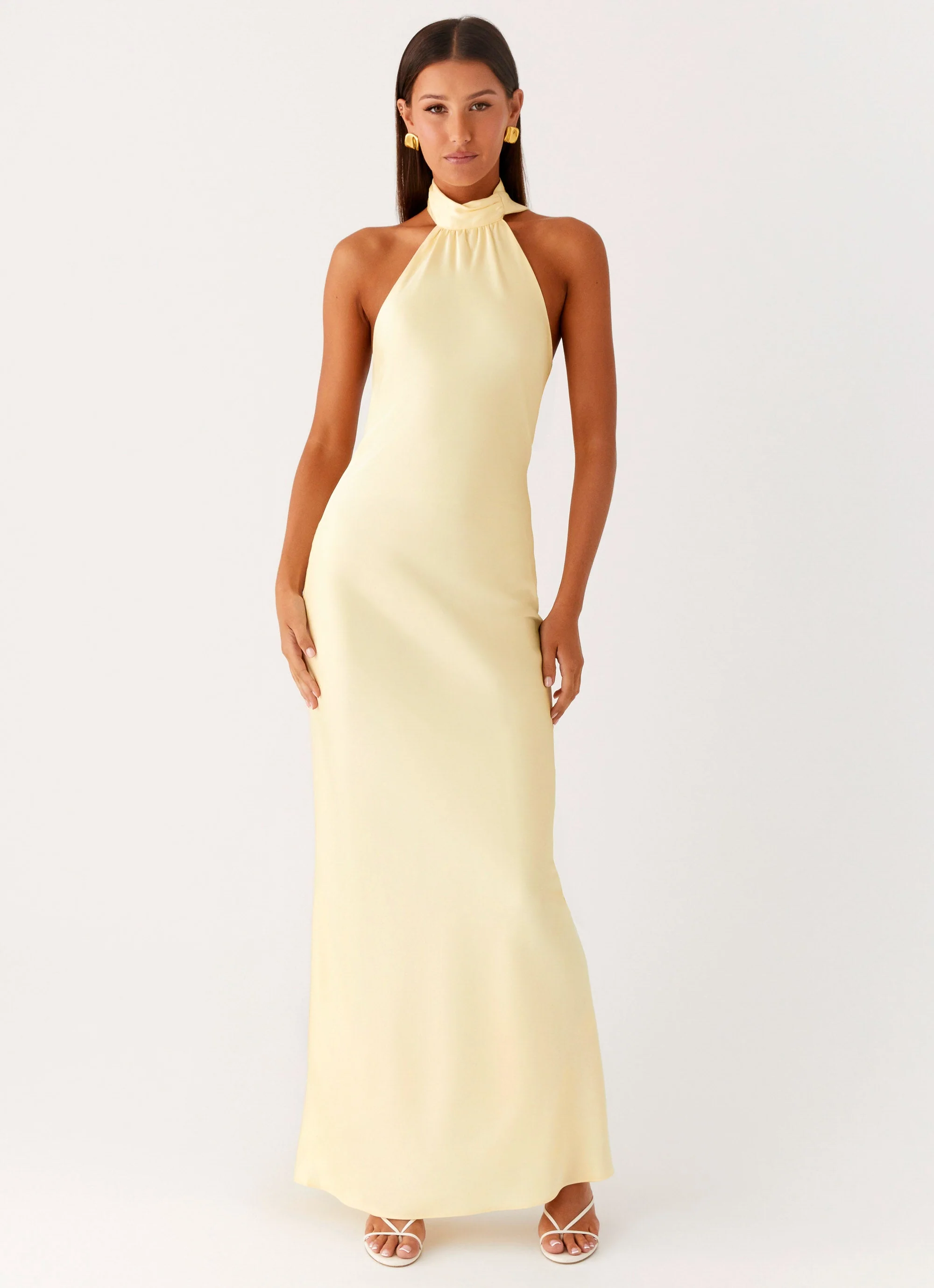 Keena Scarf Maxi Dress - Lemon - luluinthesky