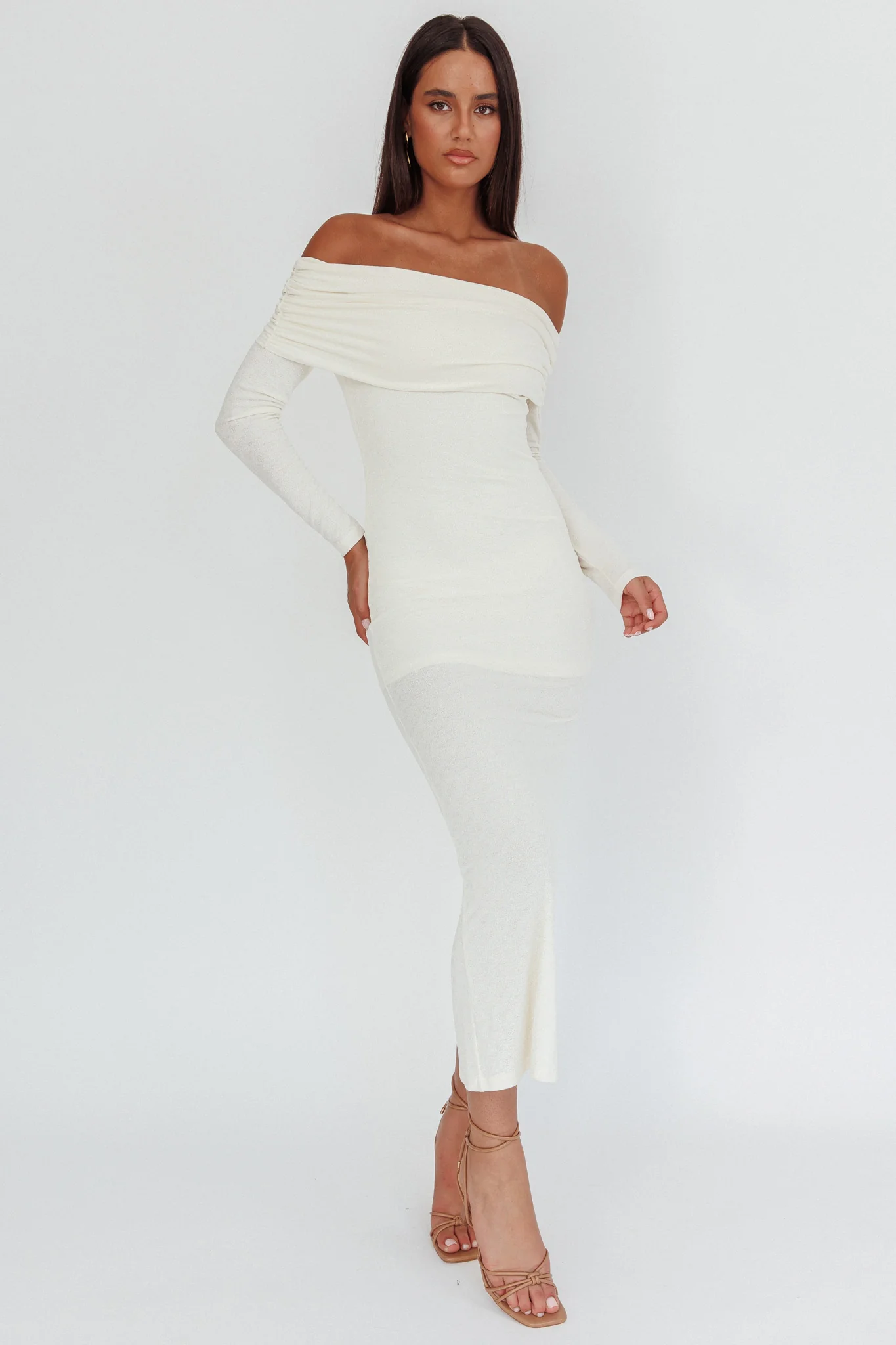 Juju Off-Shoulder Maxi Dress White - luluinthesky