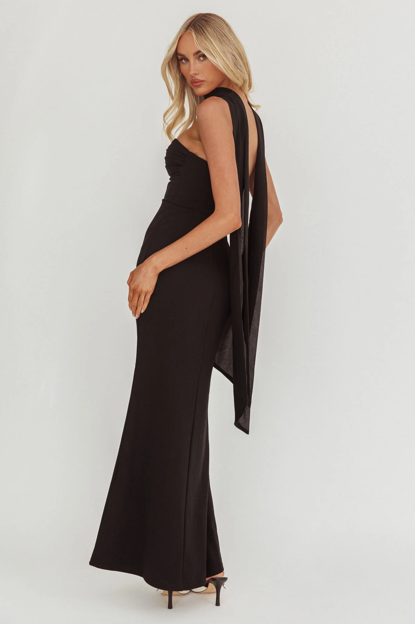 Of The Night Twist Bust Maxi Dress Black - luluinthesky