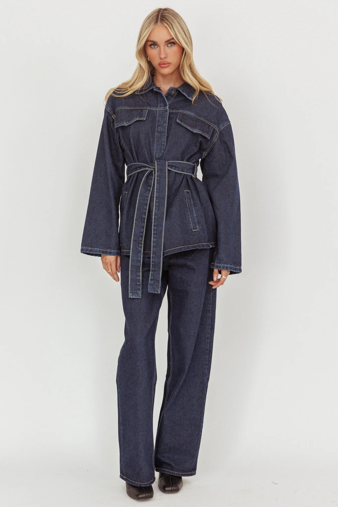 Belisse Straight Leg Pants Denim Blue - luluinthesky