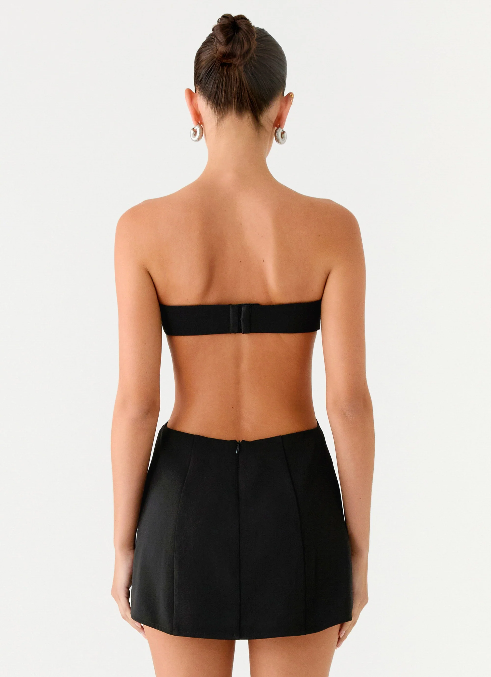 Antalya Strapless Mini Dress - Black - luluinthesky