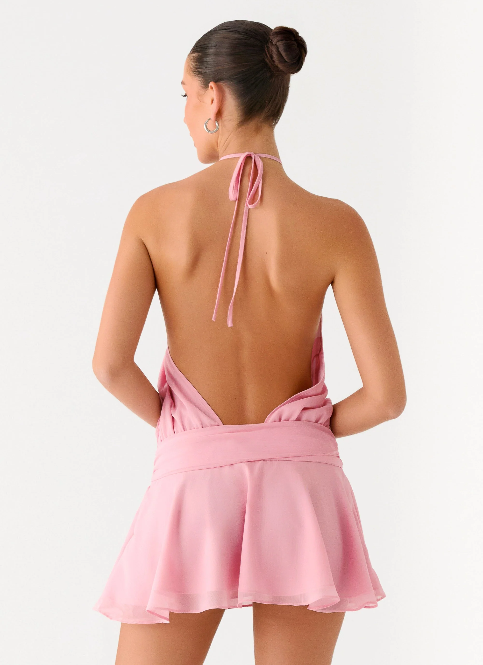 This Love Halter Mini Dress - Pink - luluinthesky