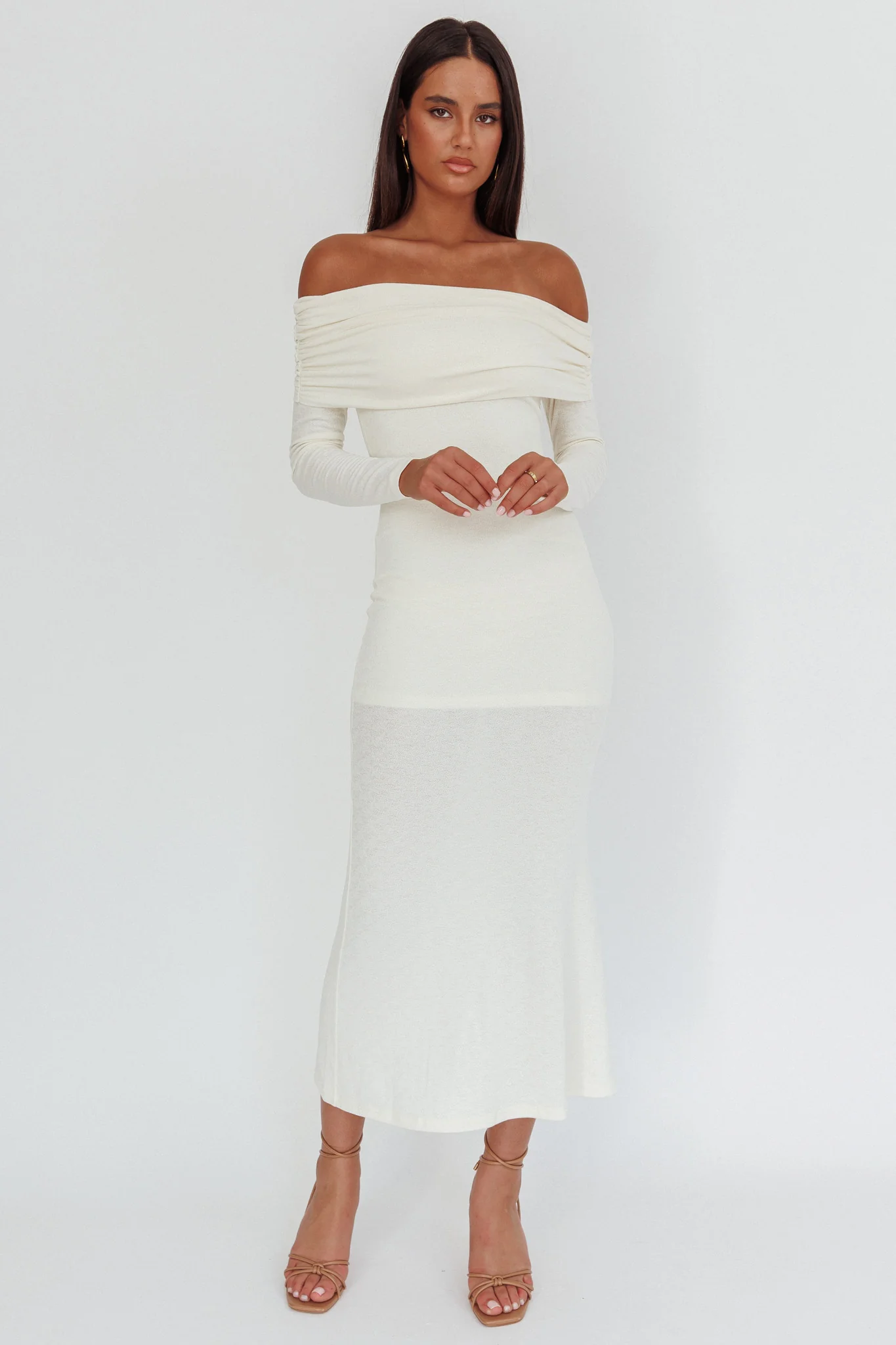 Juju Off-Shoulder Maxi Dress White - luluinthesky