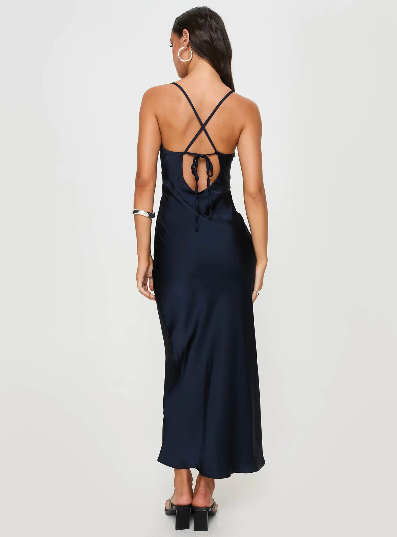 Treasure Bias Cut Maxi Dress Navy - luluinthesky