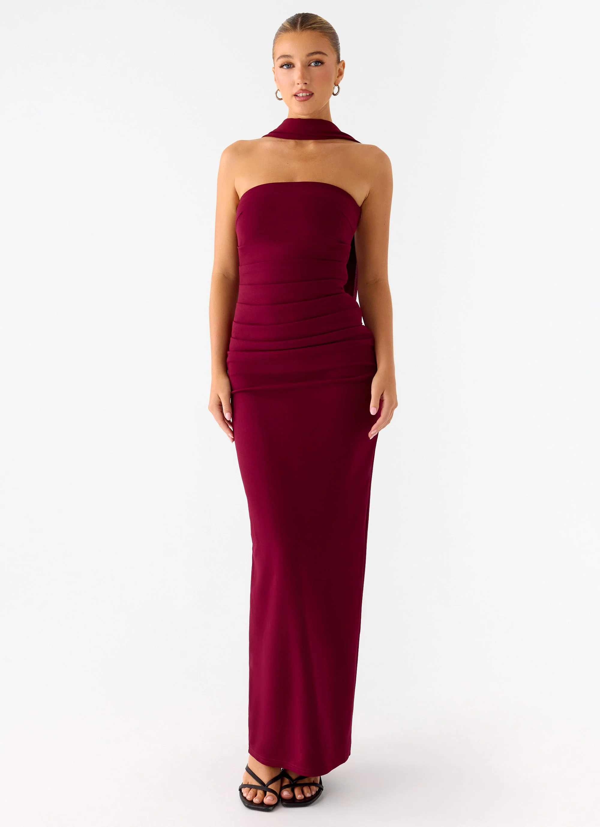 Libra Maxi Dress - Dark Cherry - luluinthesky