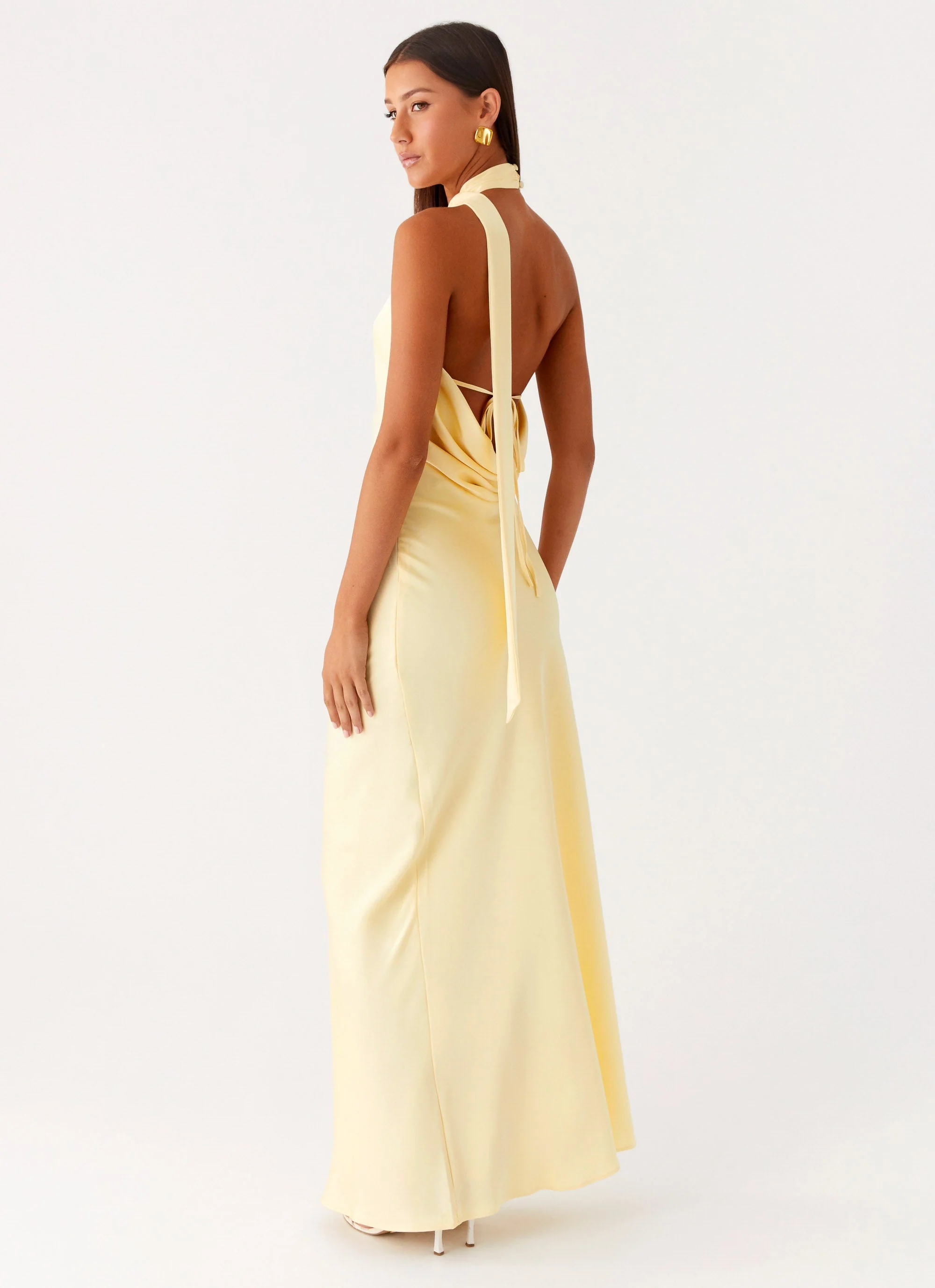 Keena Scarf Maxi Dress - Lemon - luluinthesky