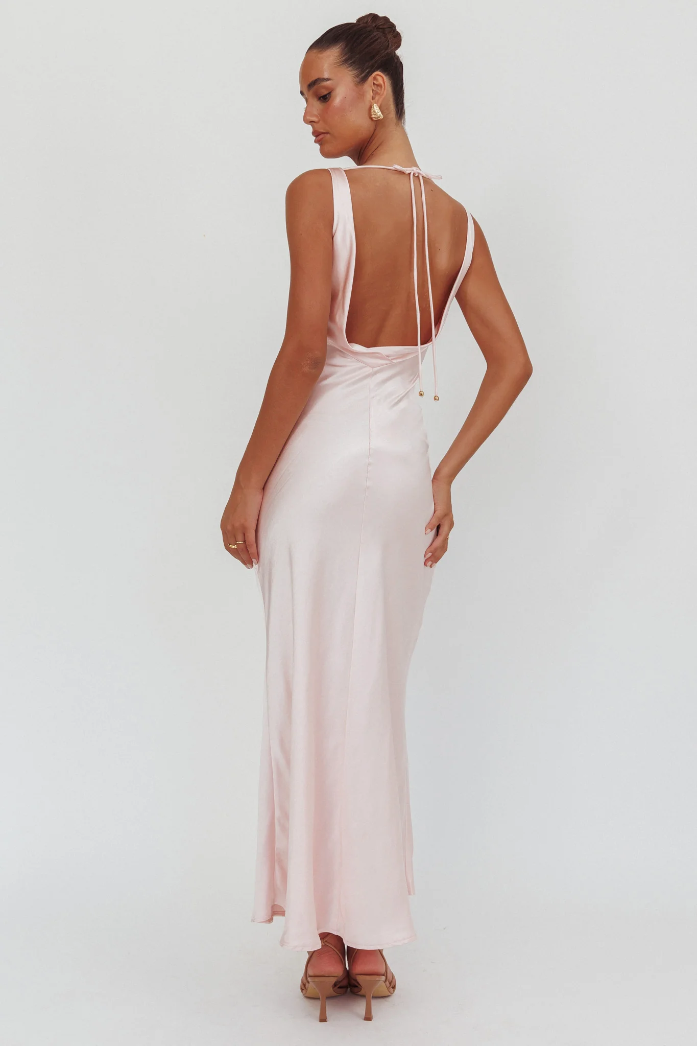 Good Intentions Cowl Neck Open Back Maxi Dress Pink - luluinthesky