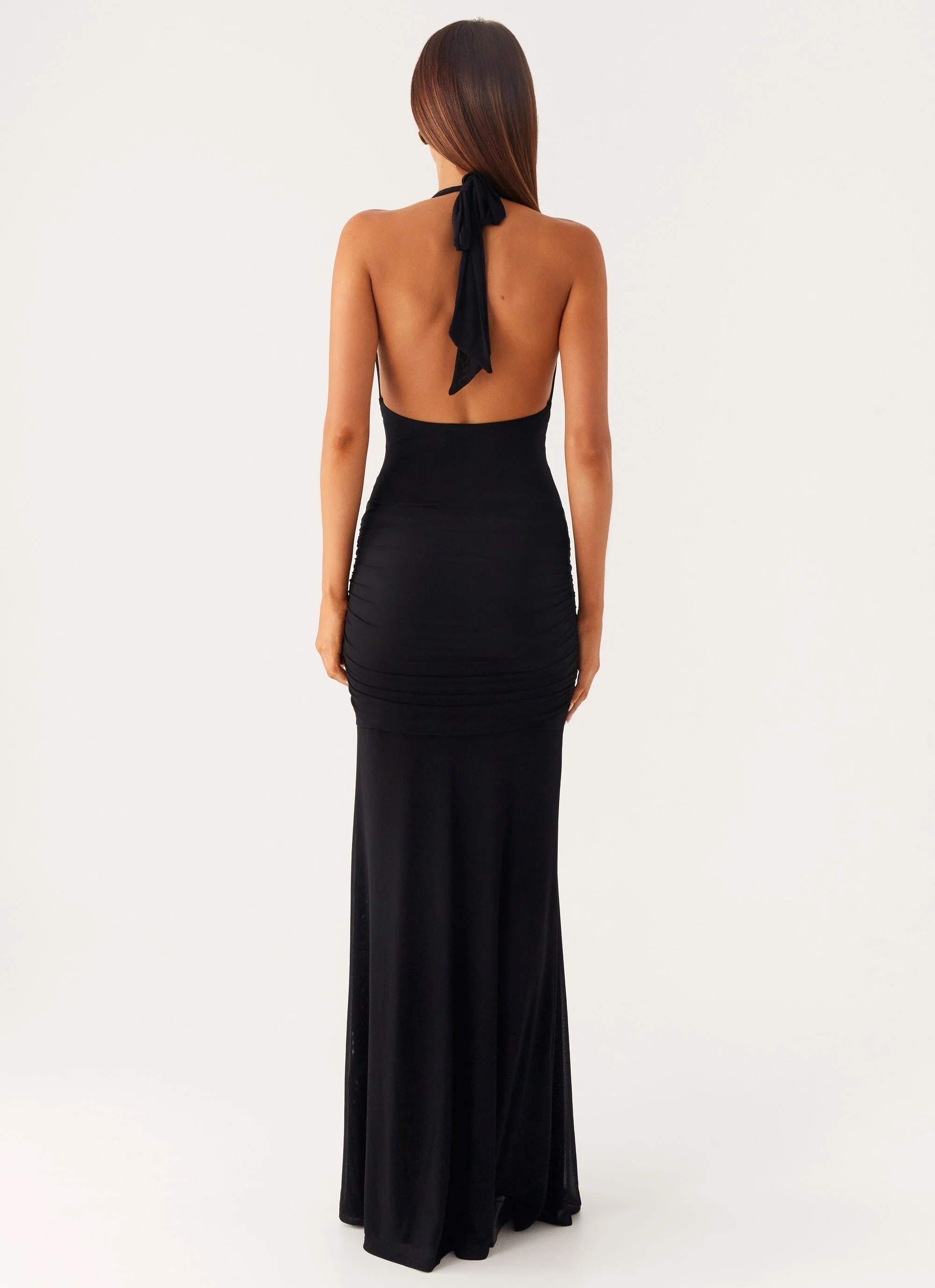 Miyah Halter Hardware Maxi Dress - Black - luluinthesky