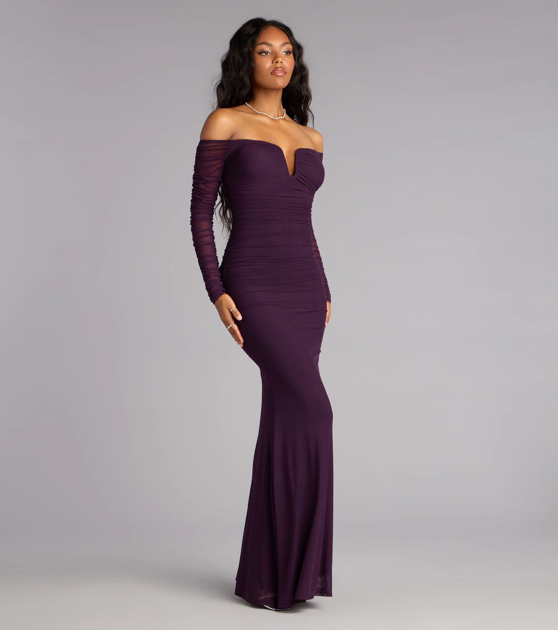 Marla Mesh Off-The-Shoulder Formal Dress - luluinthesky