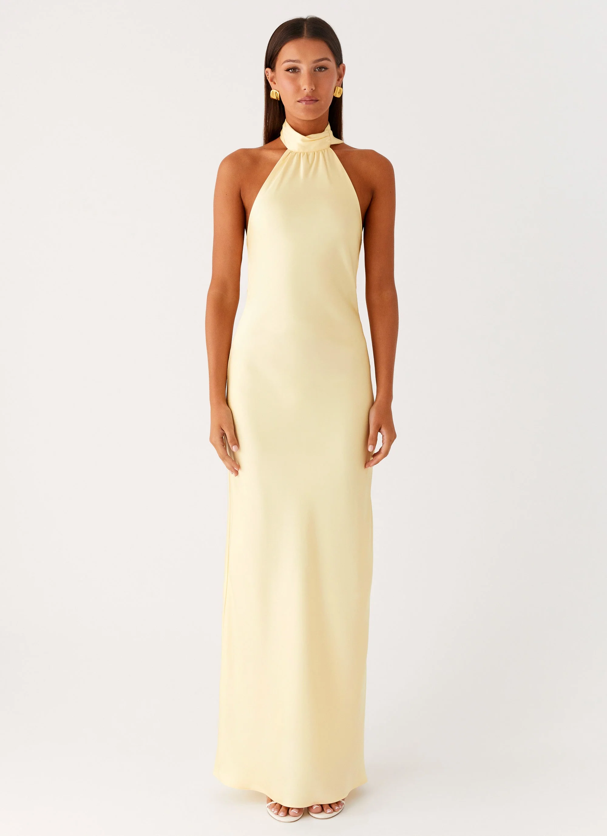 Keena Scarf Maxi Dress - Lemon - luluinthesky