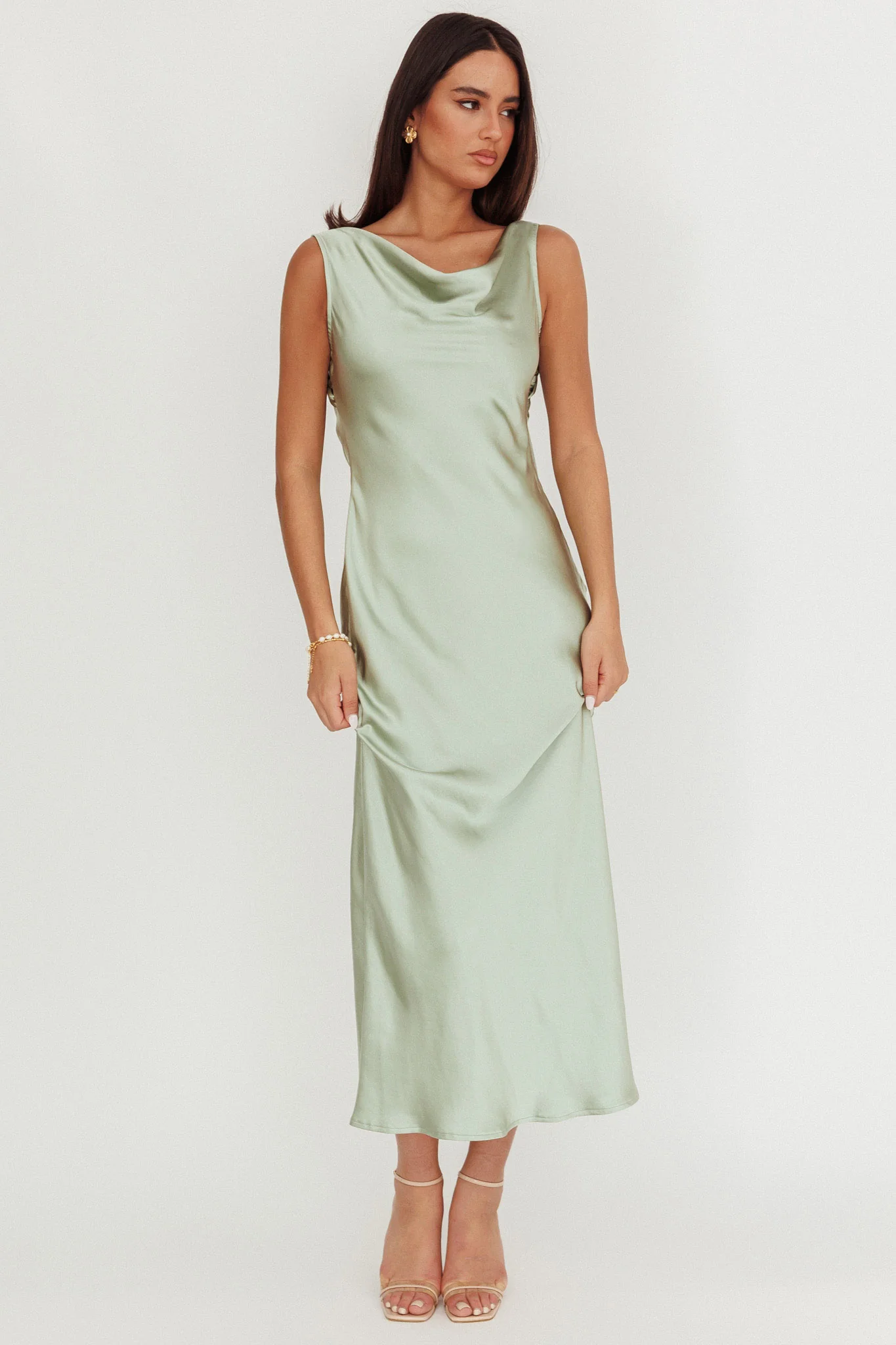 Take Care Backless Sash Maxi Dress Pistachio - luluinthesky