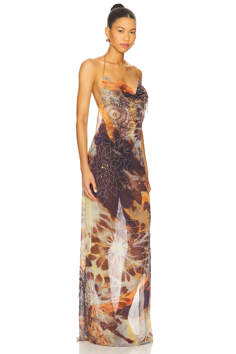 Dahlia Cowl Beaded Dress - luluinthesky