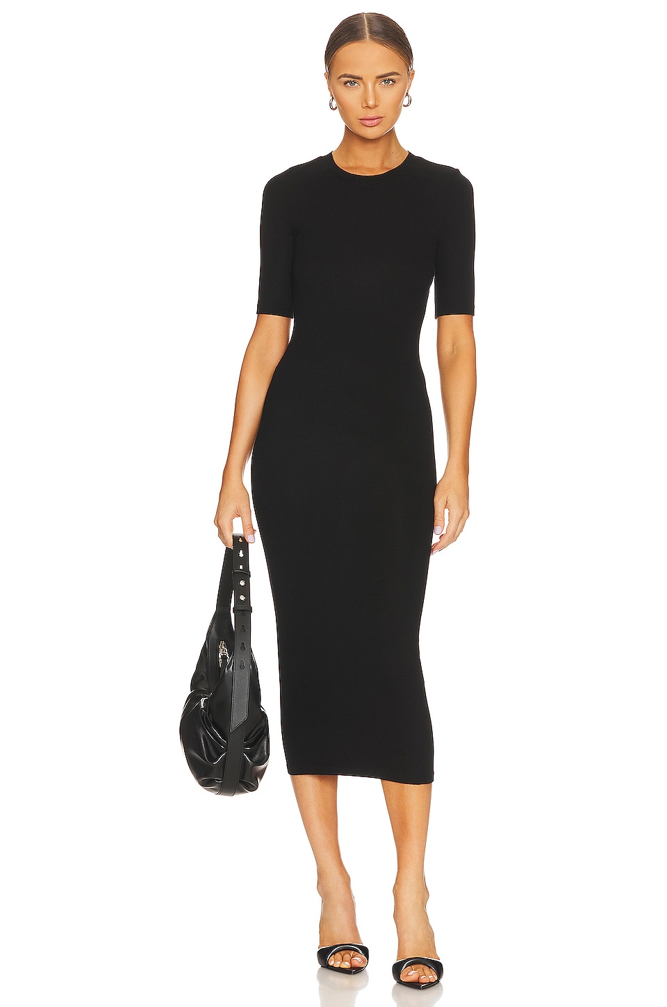 Half Sleeve Crew Midi Dress - luluinthesky