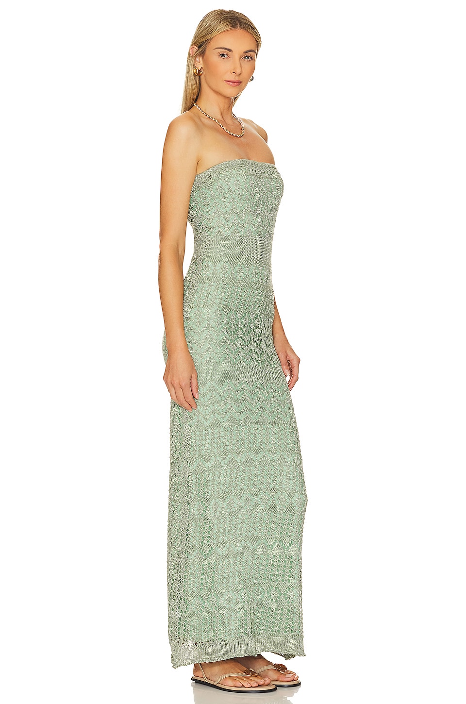 x REVOLVE Strapless Crochet Maxi Dress - luluinthesky