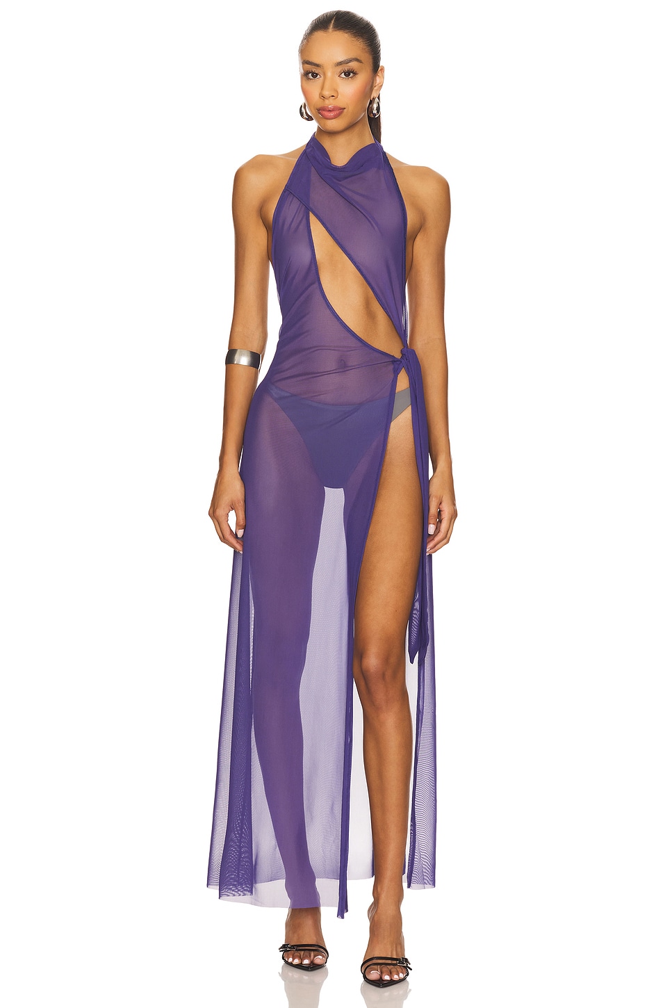 Halter Mesh Maxi Dress - luluinthesky