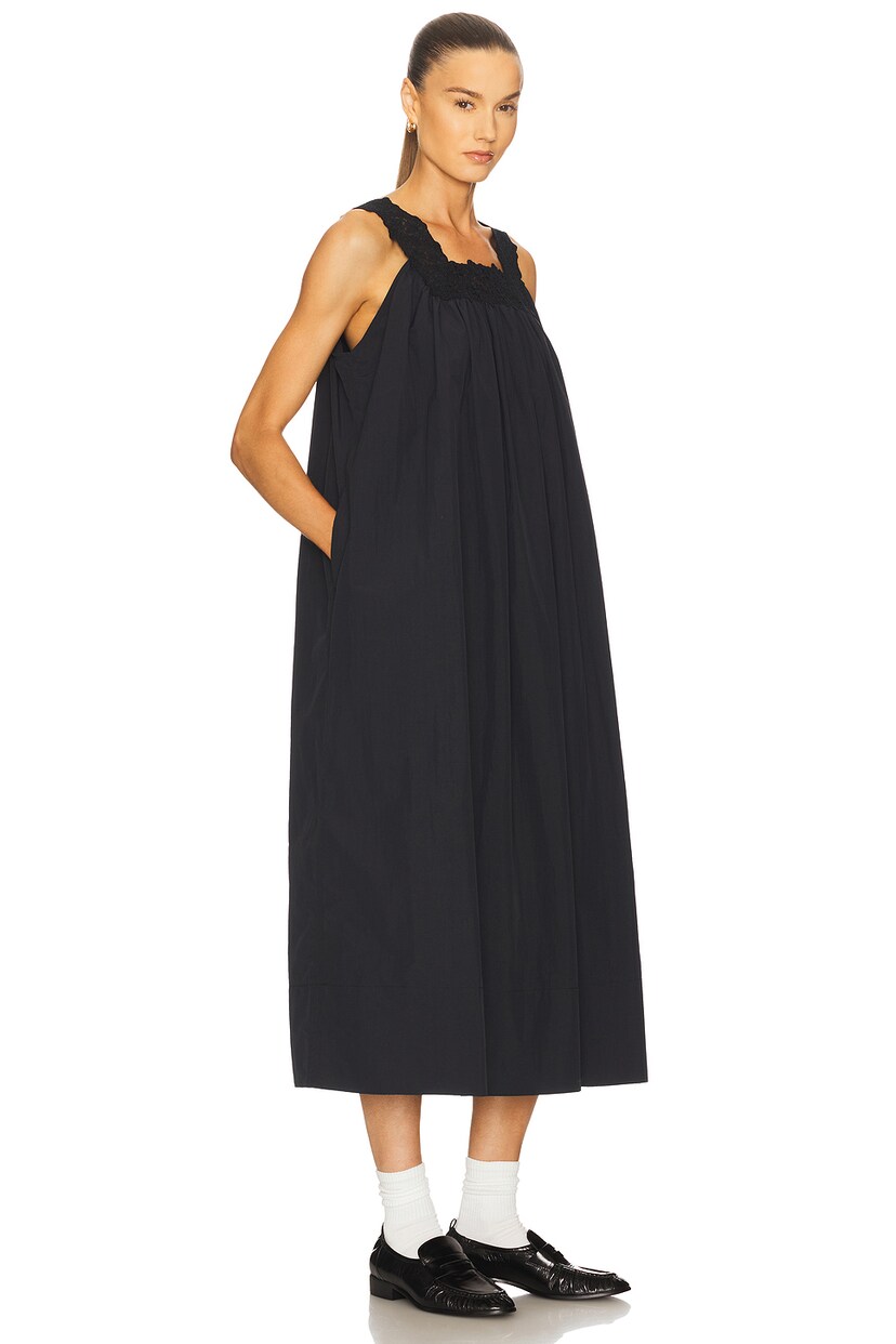 Midi Dress With Lace in Tech Poplin - luluinthesky