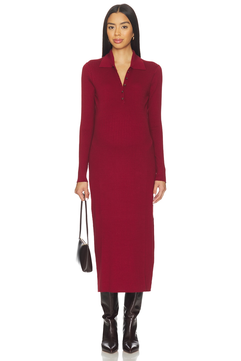 The Averie Polo Rib Sweater Dress - luluinthesky