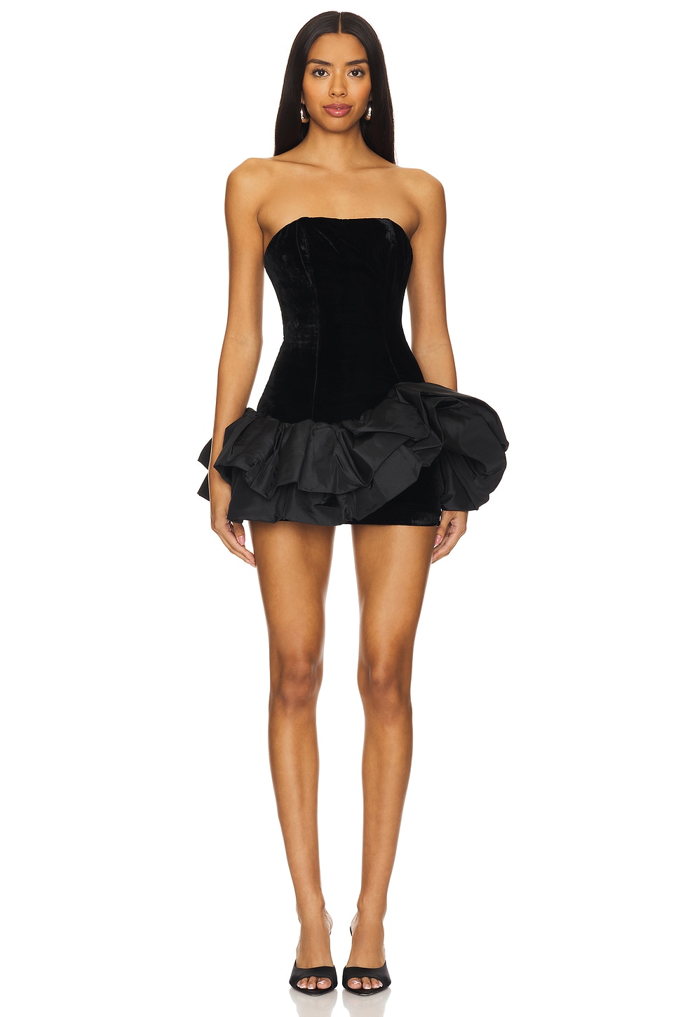 Ella Strapless Ruffle Dress - luluinthesky