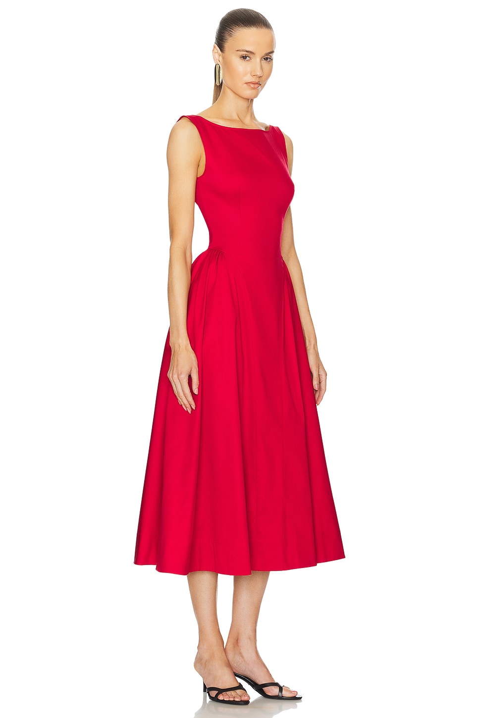 Stretch Cotton Sateen Midi Dress - luluinthesky