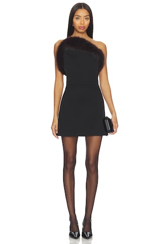 Faux Fur Trim Strapless Mini Dress - luluinthesky