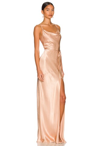 La Lune Bias Cowl Maxi Dress - luluinthesky