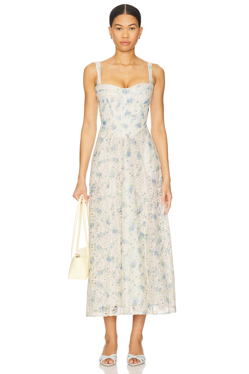 Adaline Broderie Midi Dress - luluinthesky