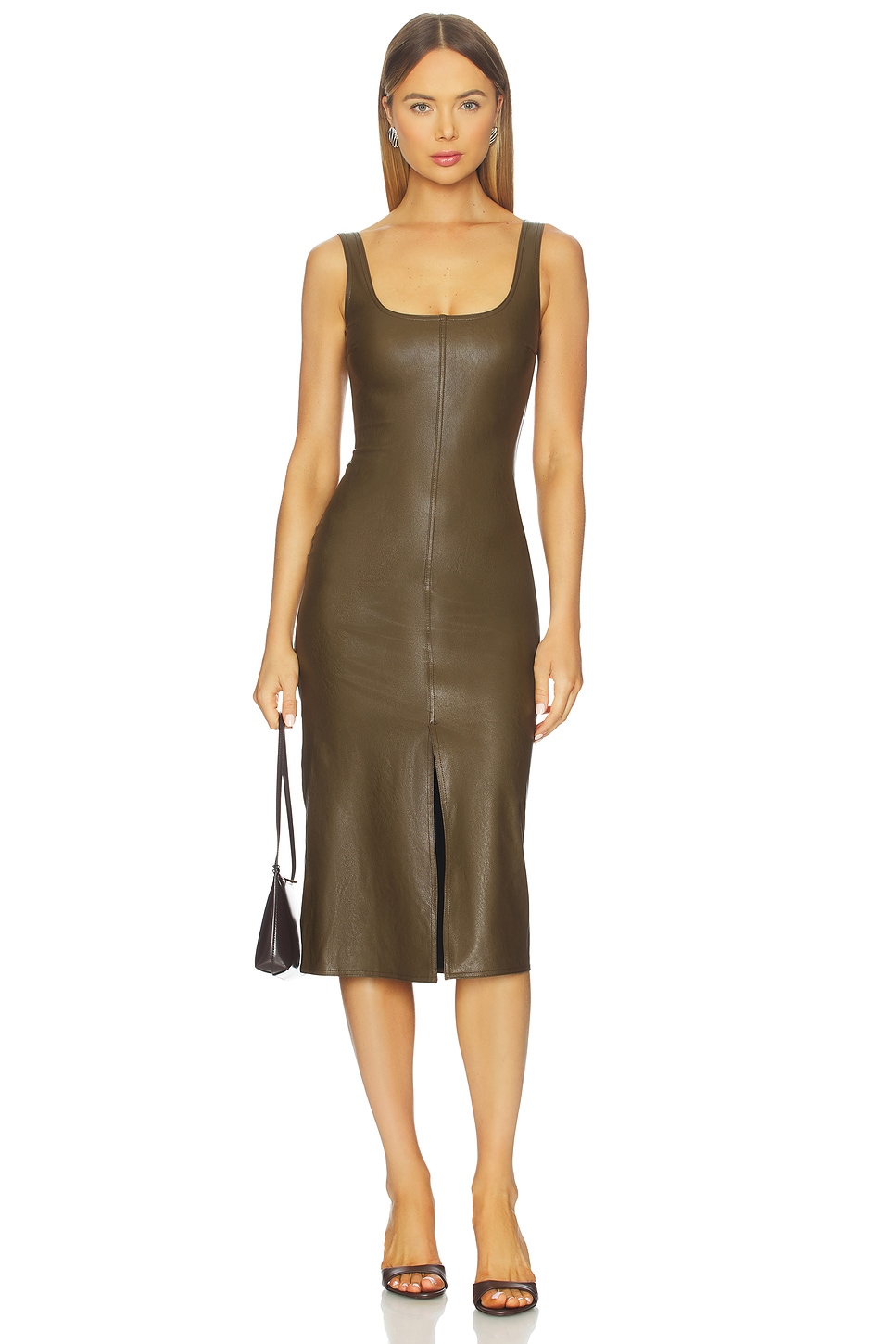 Faux Leather Midi Tank Dress - luluinthesky
