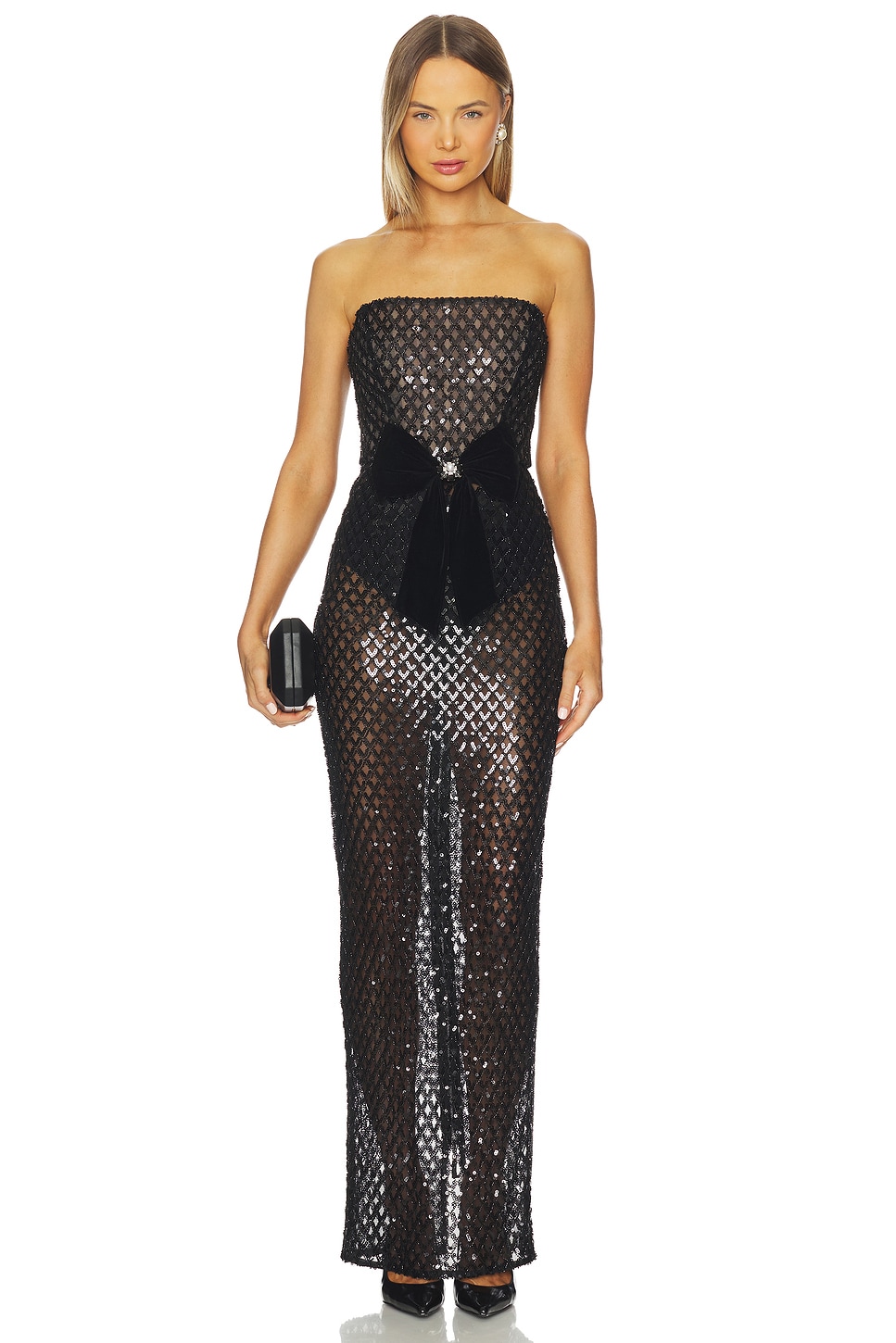 Farah Embellished Maxi Dress With Gloves - luluinthesky