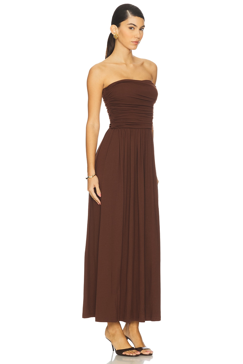 Malone Ruched Strapless Maxi Dress - luluinthesky