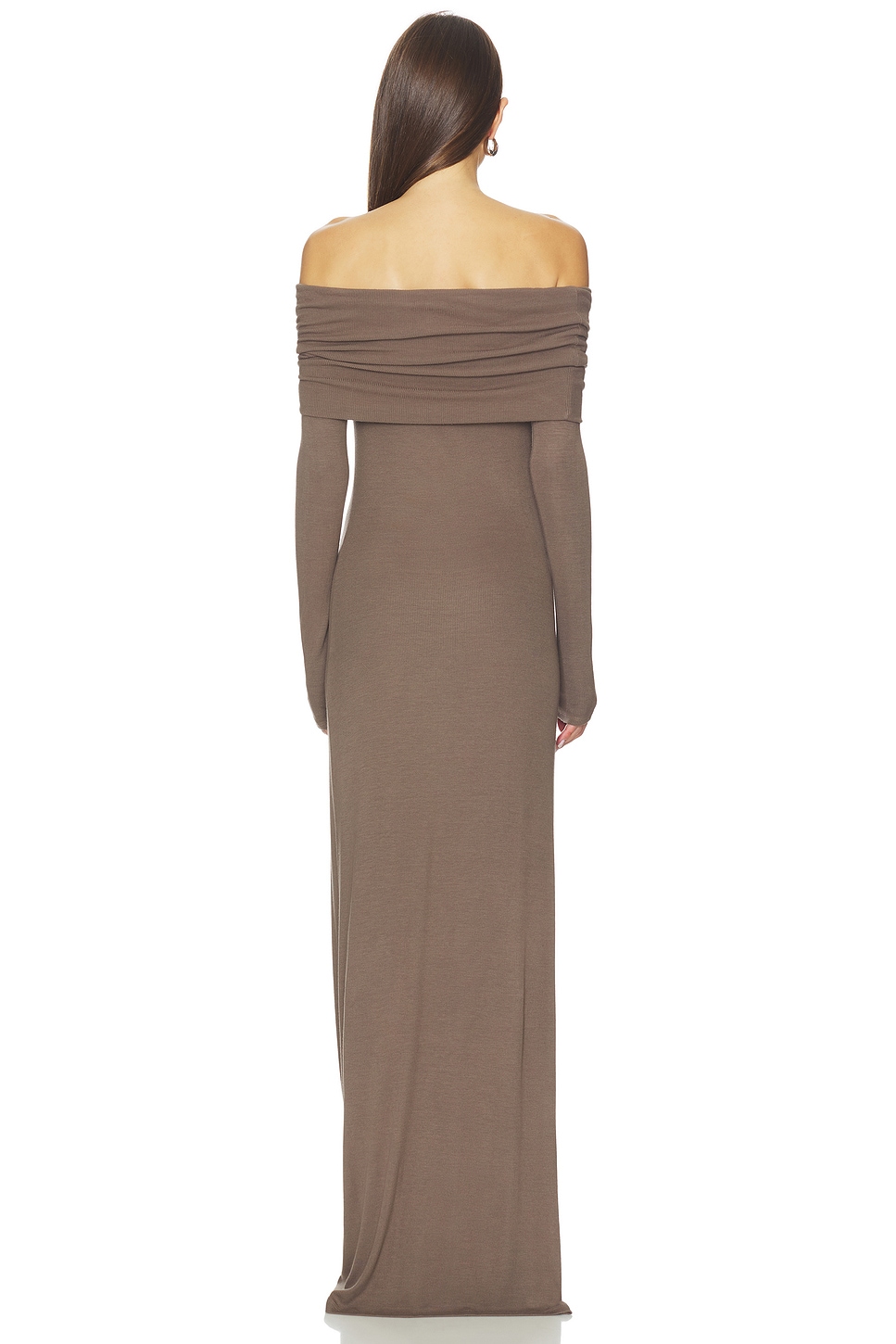 Silk Rib Off Shoulder Fluid Dress - luluinthesky