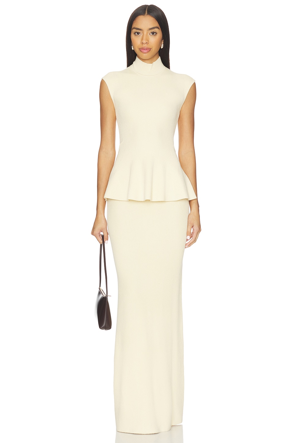 x Christina Elezaj Florie Mock Neck Maxi Dress - luluinthesky