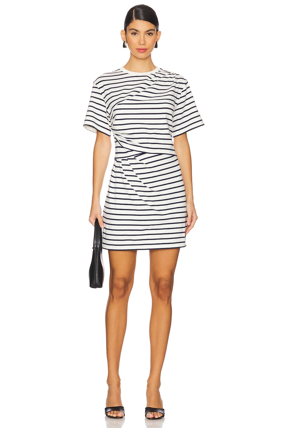 Zeus Short Sleeve Draped T-shirt Dress - luluinthesky