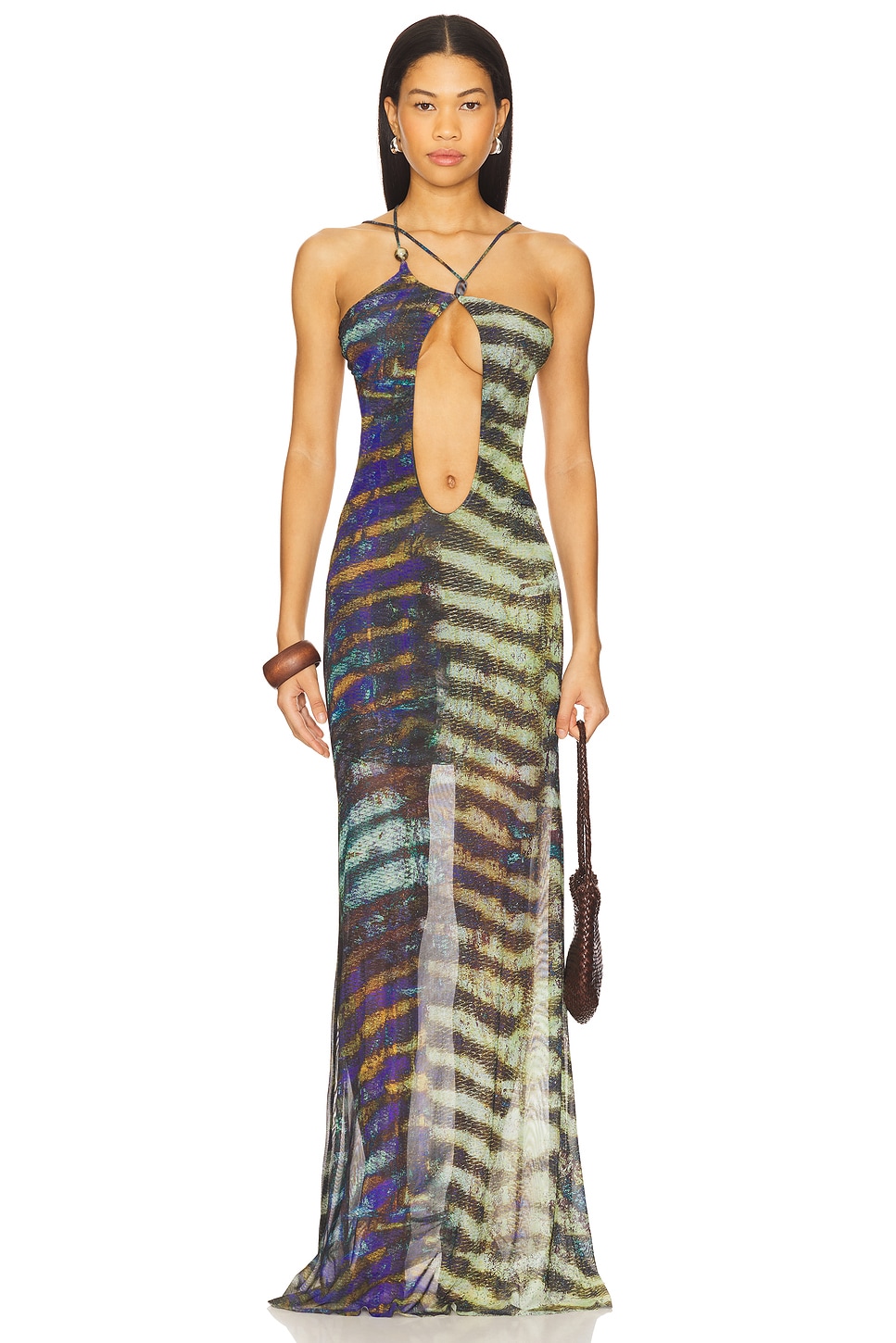 Strappy Maxi Dress With Trim - luluinthesky