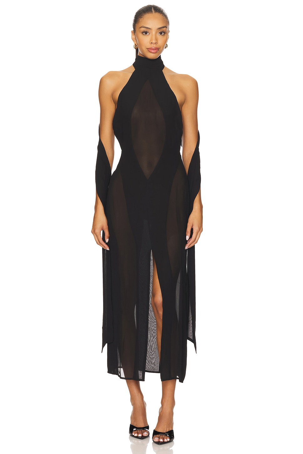 Koemi Sheer Panel Dress - luluinthesky