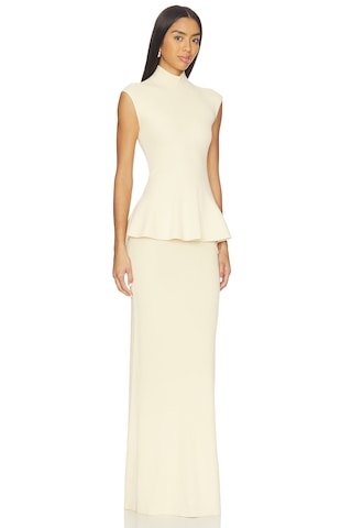 x Christina Elezaj Florie Mock Neck Maxi Dress - luluinthesky